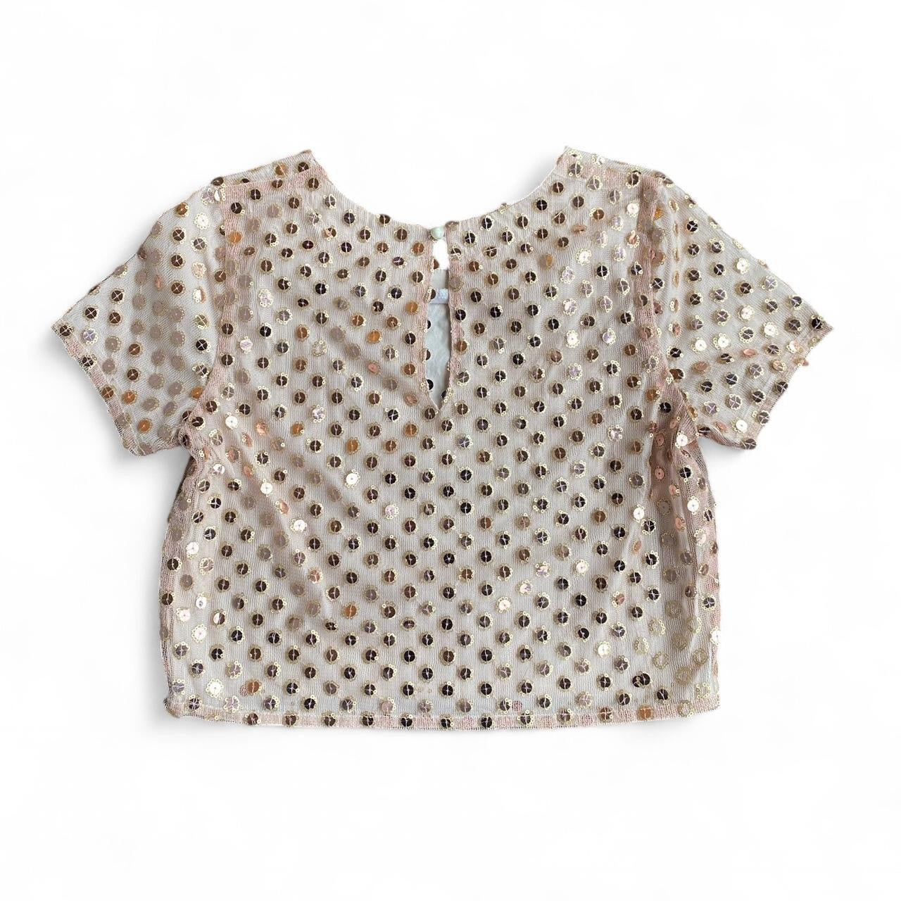 Gorgeous beige sparkly Sequin tee