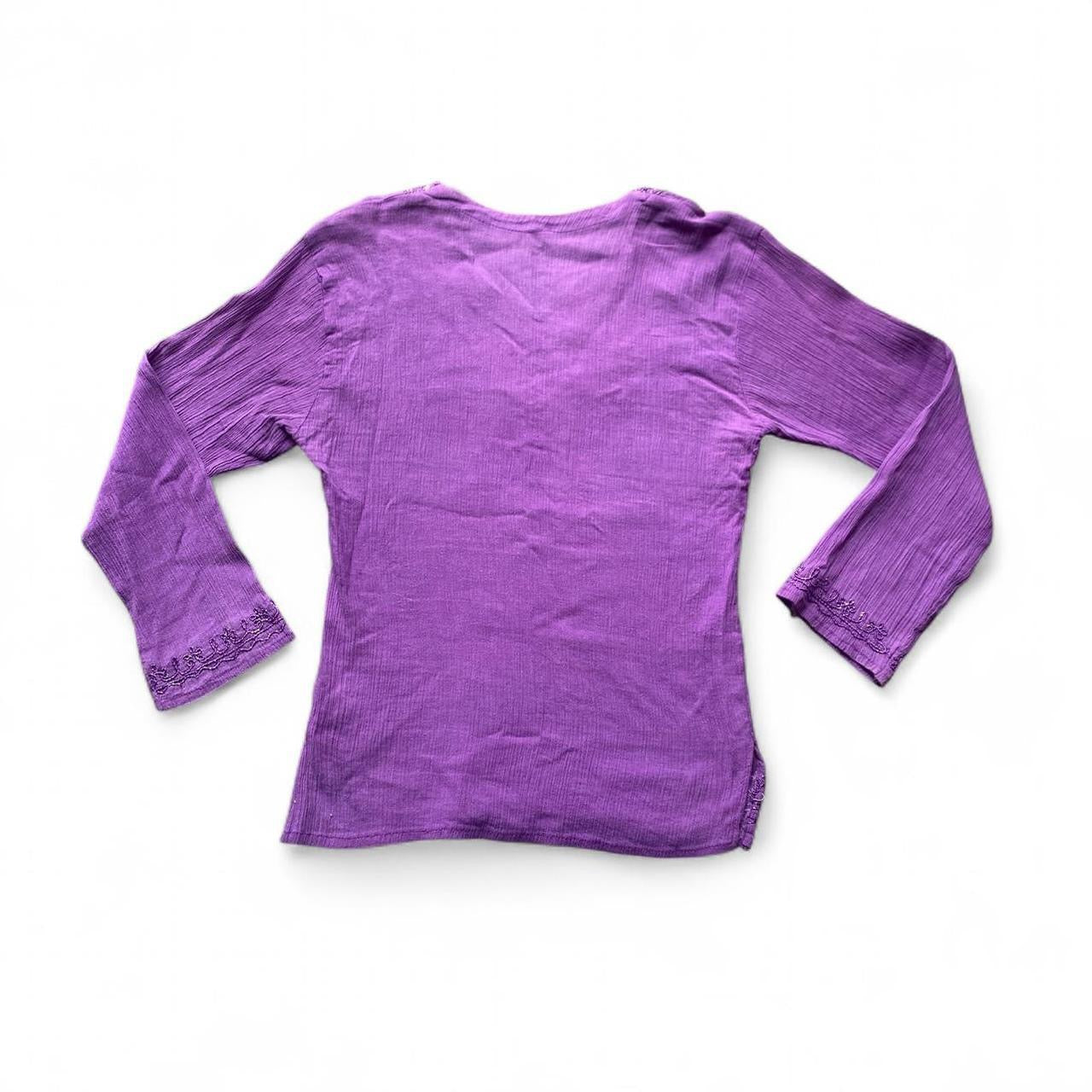 Cute Purple beaded long sleeve top