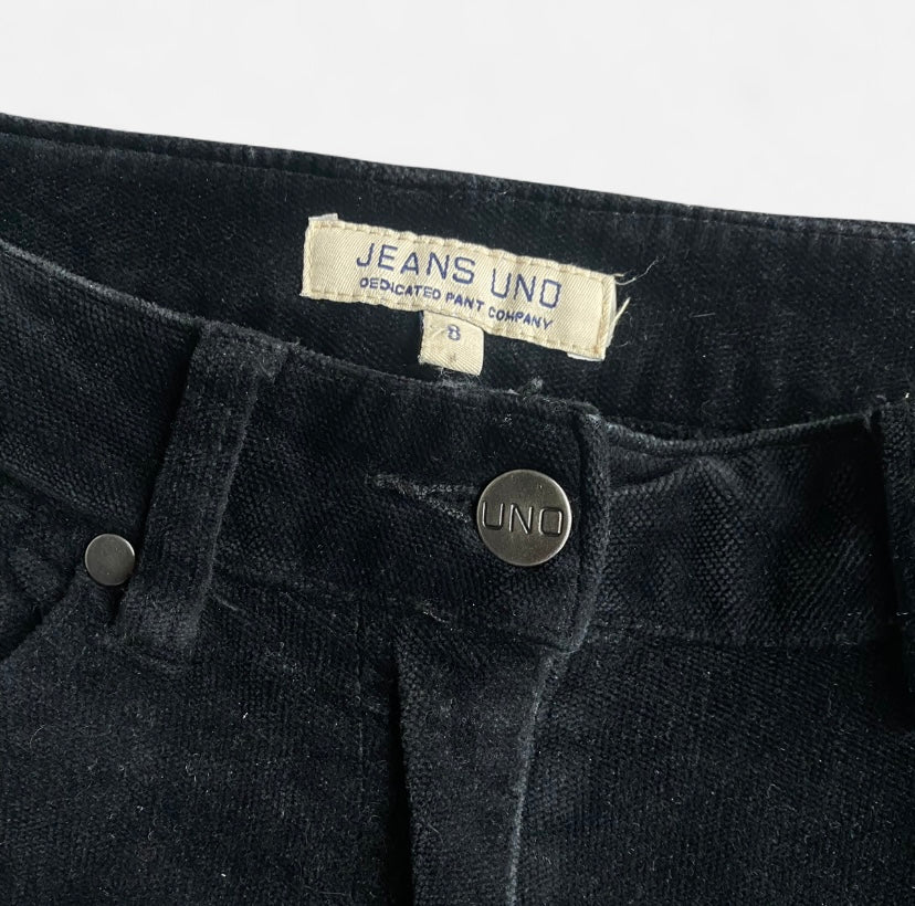 Vintage Black velvet mid rise straight leg pants