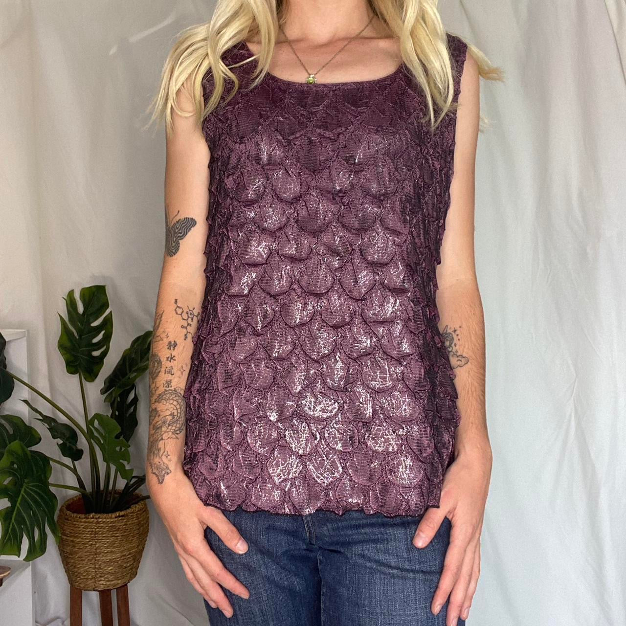 Vintage Purple Petal ruched Top