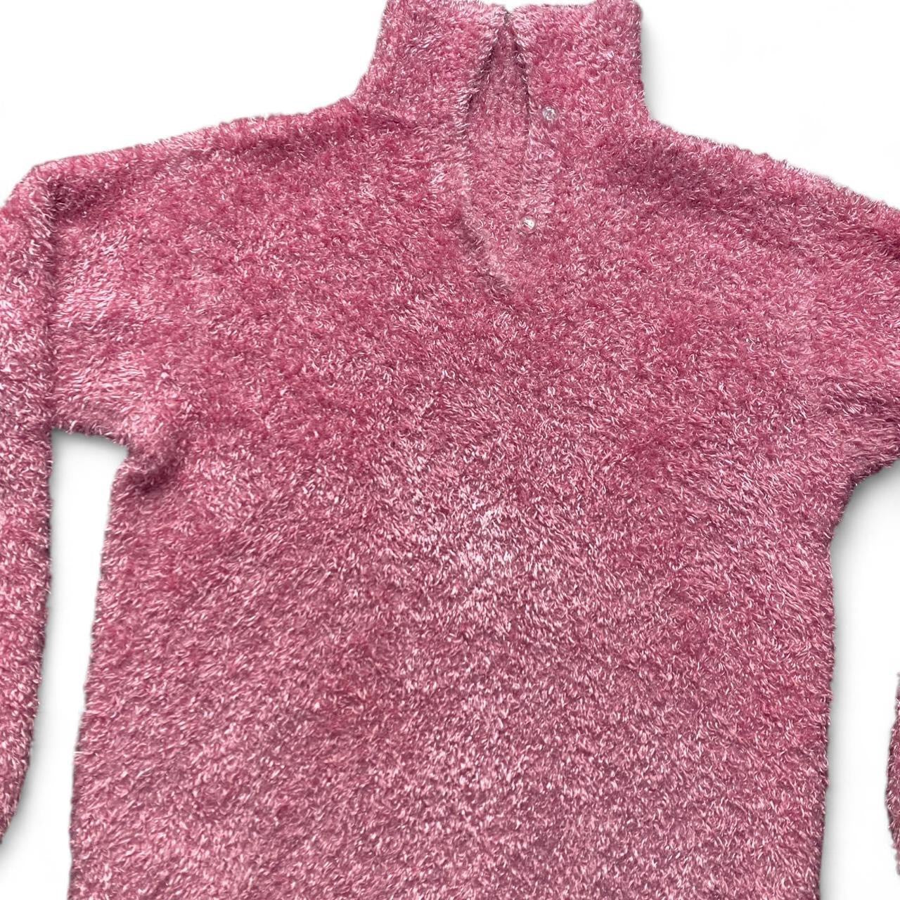 Cute Vintage Pink fuzzy turtleneck sweater