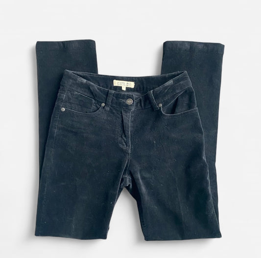 Vintage Black velvet mid rise straight leg pants