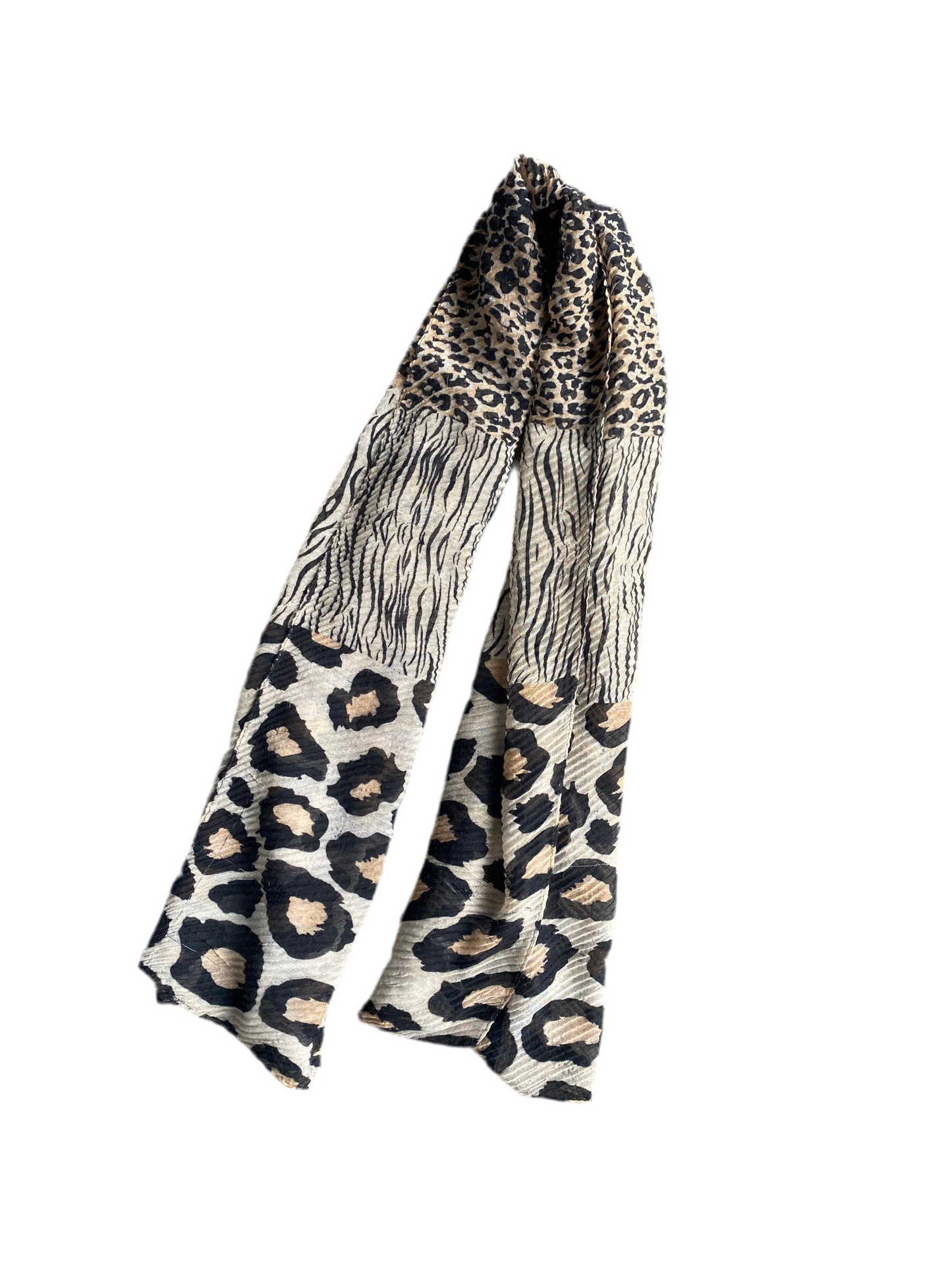 Amazing animal print pleated panel scarf!