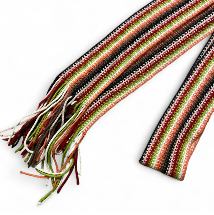 Y2K Striped Knit Scarf