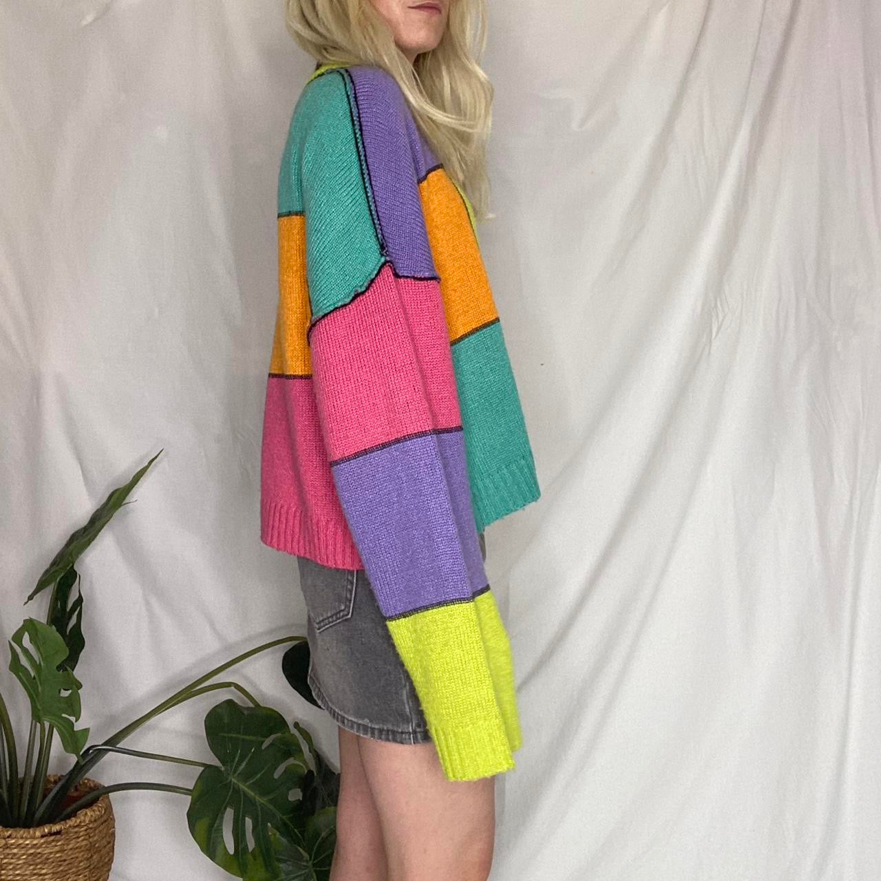 Ragged Priest colourful patchwork knit