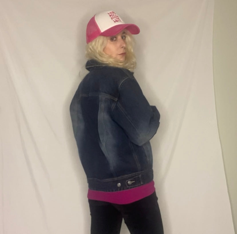 Y2K rip curl denim jacket with cute patches!!