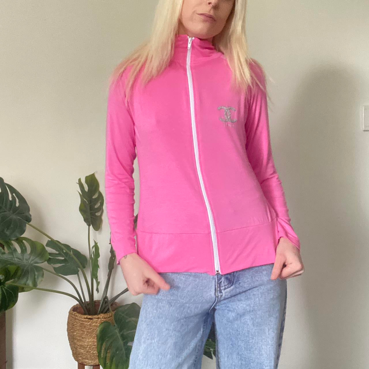 Y2K Chanel Pink lightweight zip up jacket