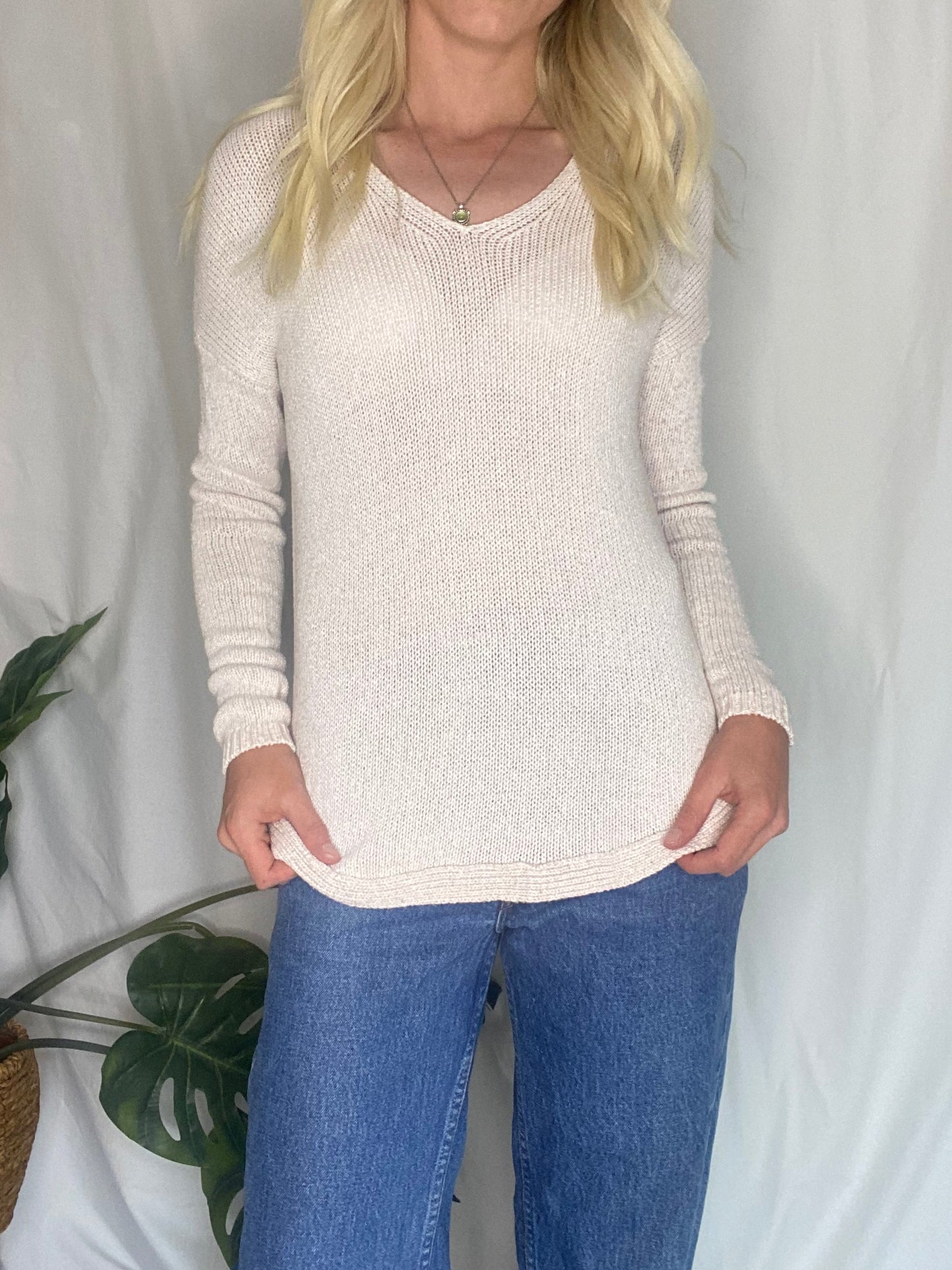 Witchery cream knit v neck jumper