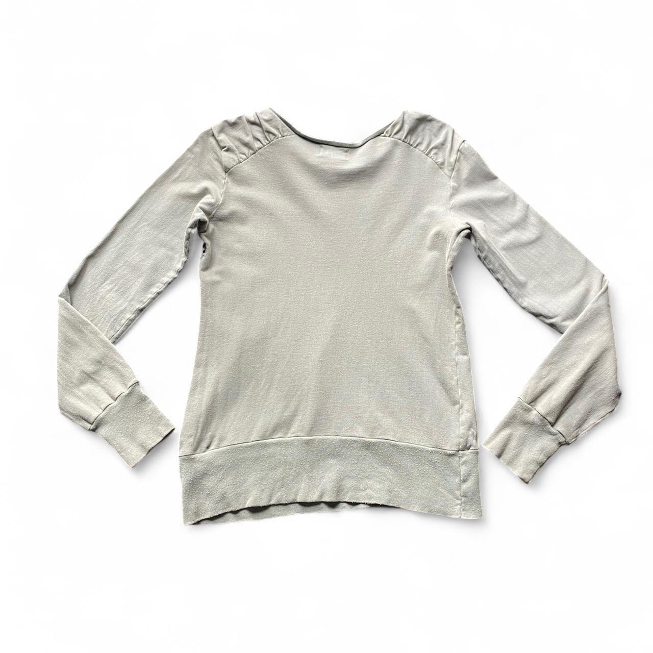 Sage green Y2K style distressed Crewneck
