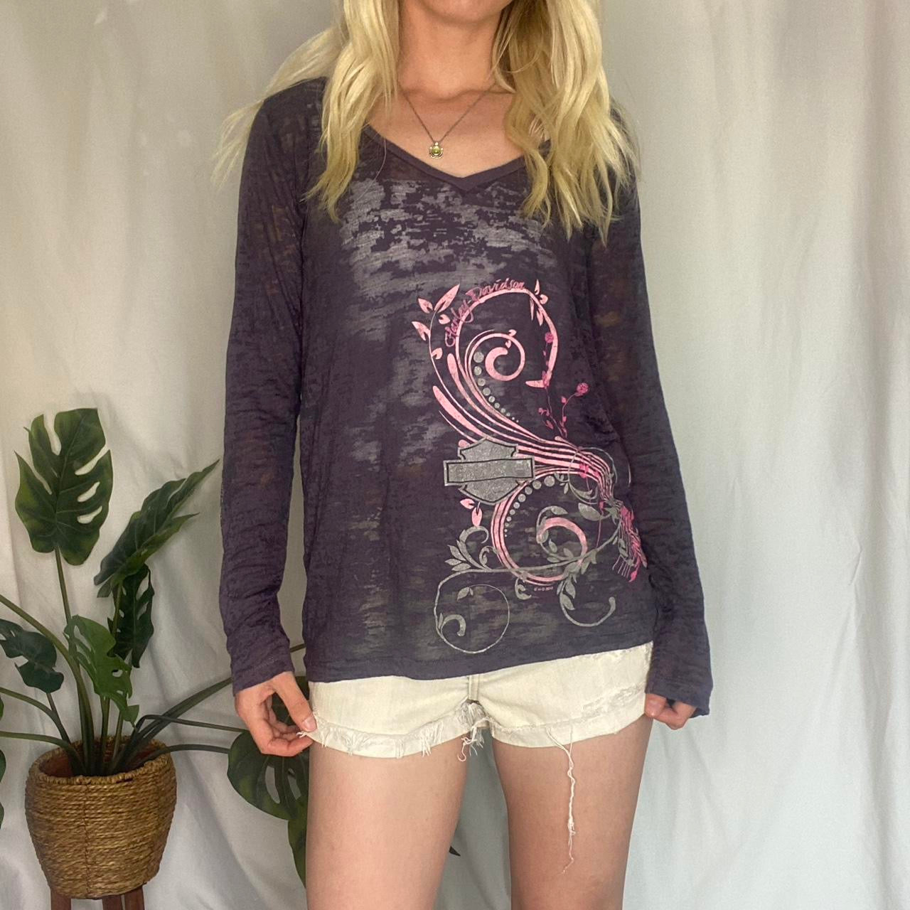 Y2K Harley Davidson Pink and Purple Longsleeve