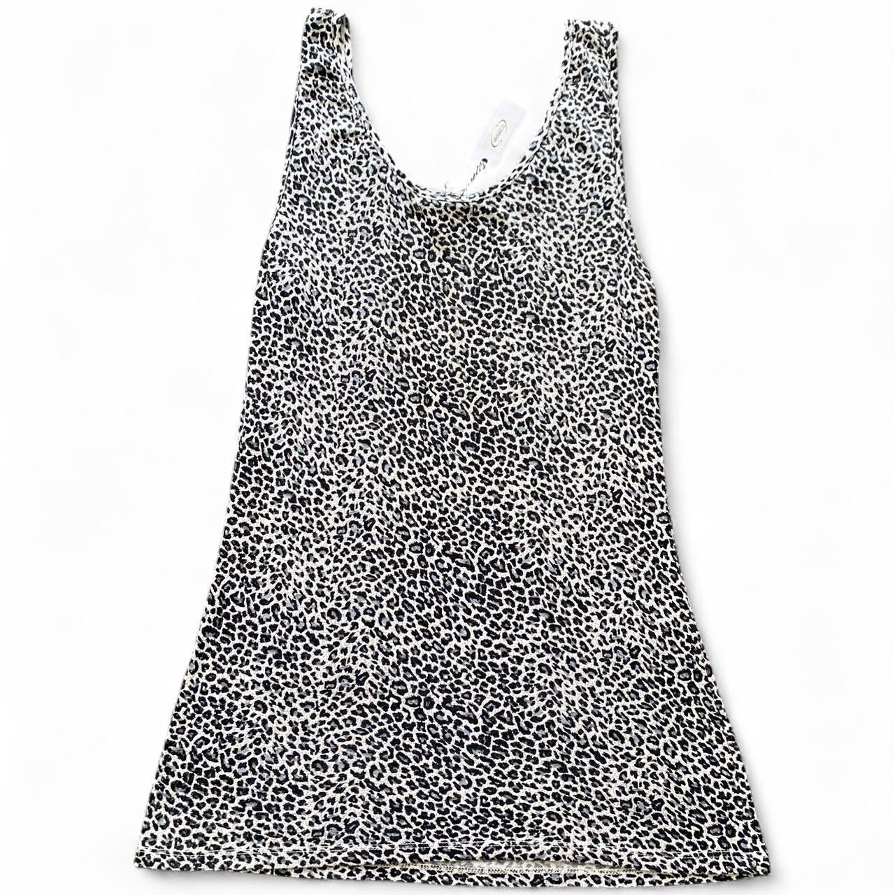 00s Grey and black leopard print tank top