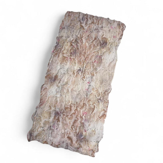 Y2K Style Pink and white sequin scarf
