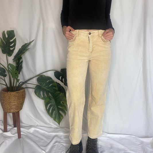 Vintage tan corduroy mid rise pants