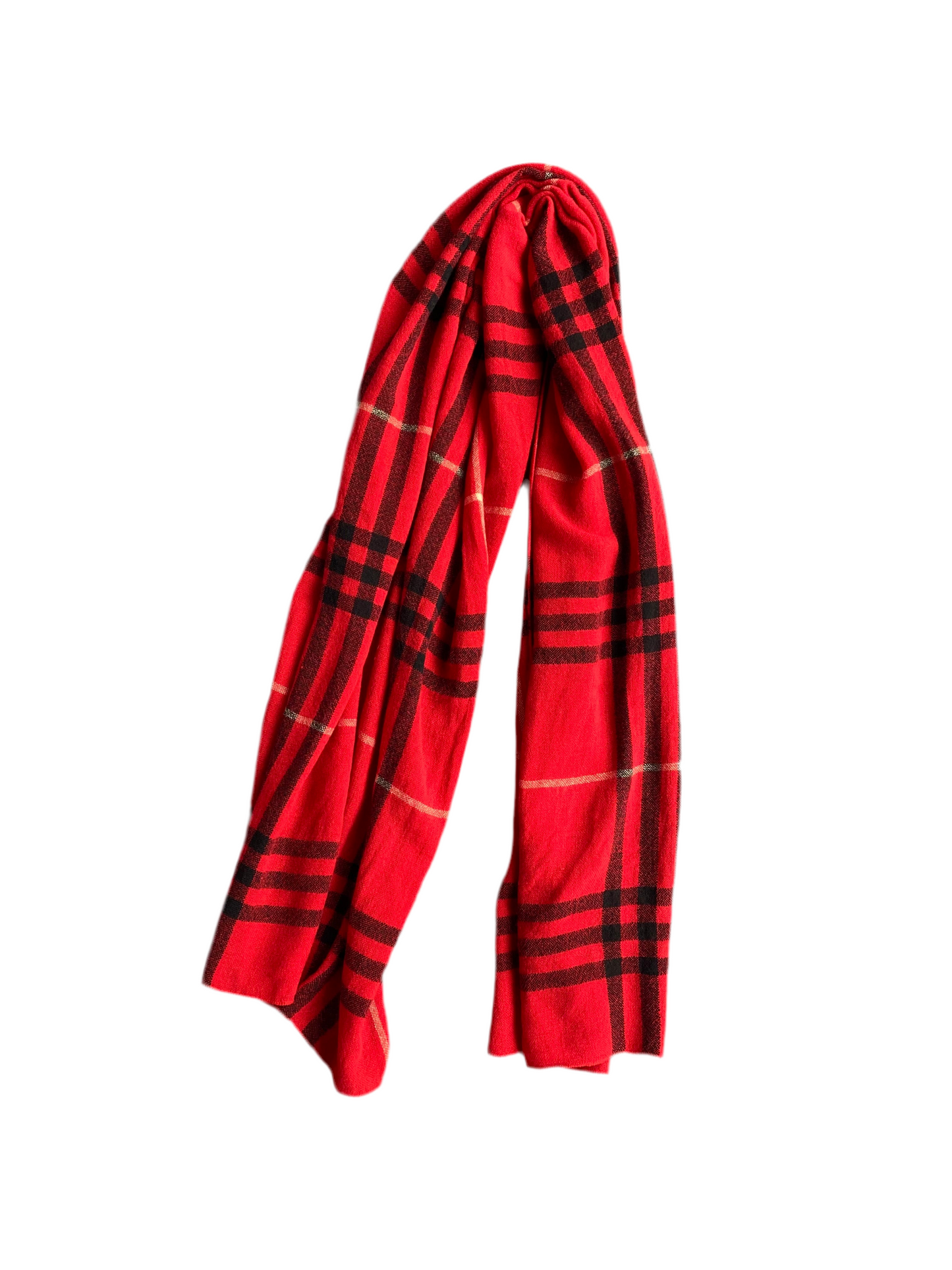 Amazing Red and black plaid chunky scarf
