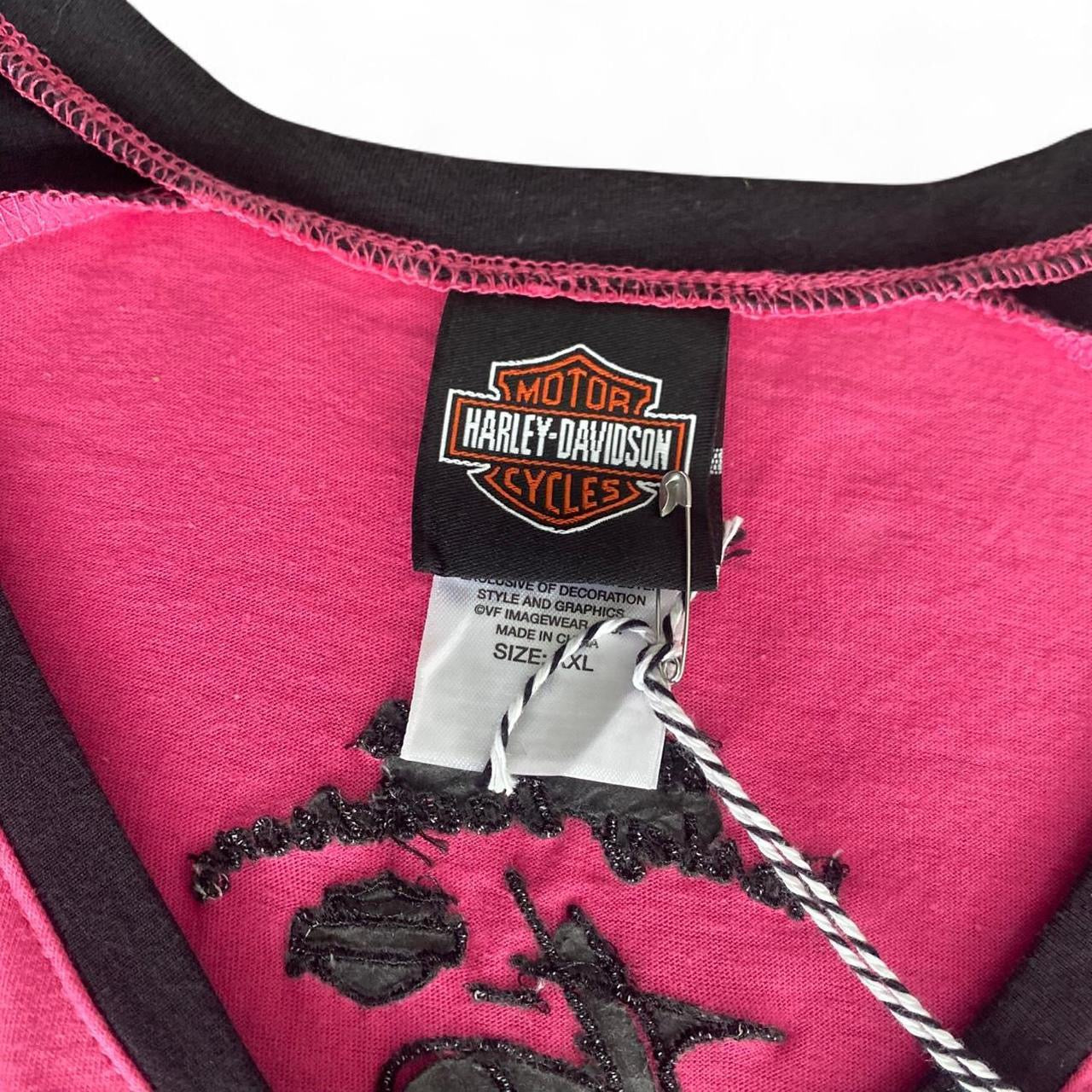 Sick Vintage Harley Davidson pink and black top!