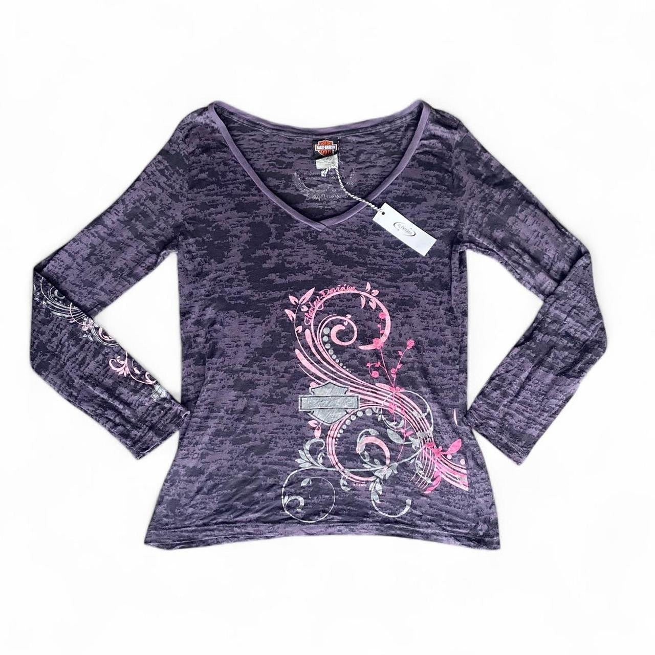 Y2K Harley Davidson Pink and Purple Longsleeve