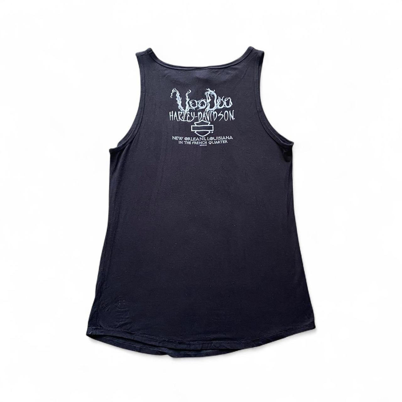 Harley Davidson black tank top with cool text graphics