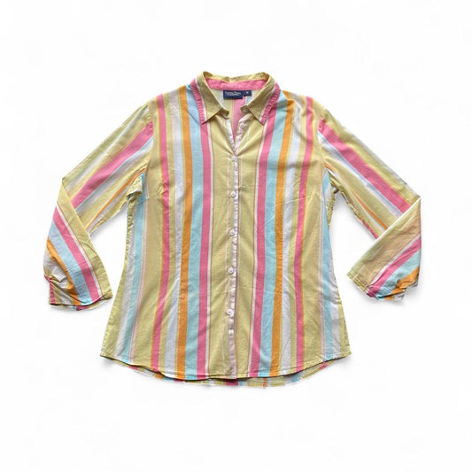 Y2K Multicolour striped button-up shirt