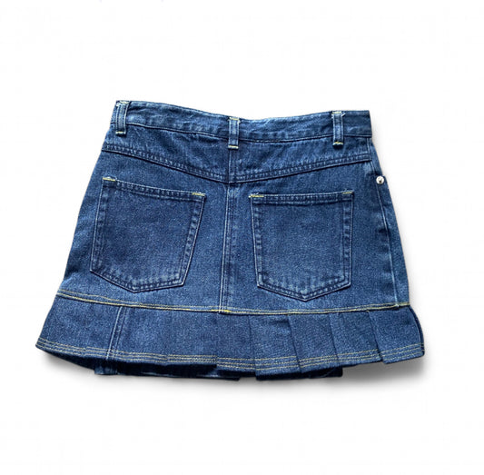 Reworked Mini denim skirt with pleats