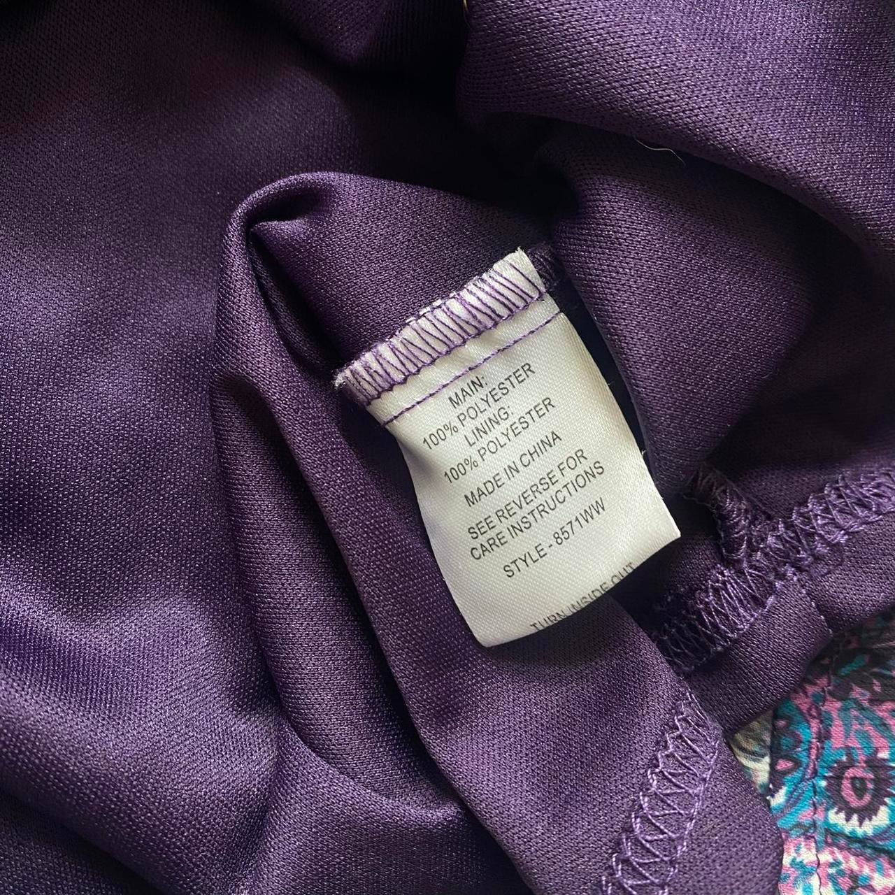 Purple paisley print boho blouse with tie up front