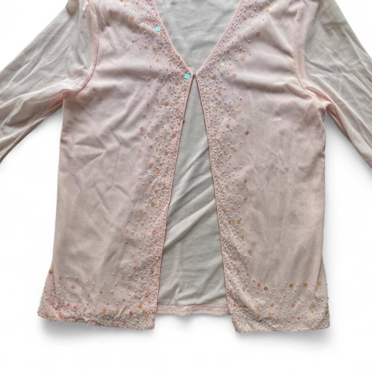 Vintage Pink mesh sequin Cardi