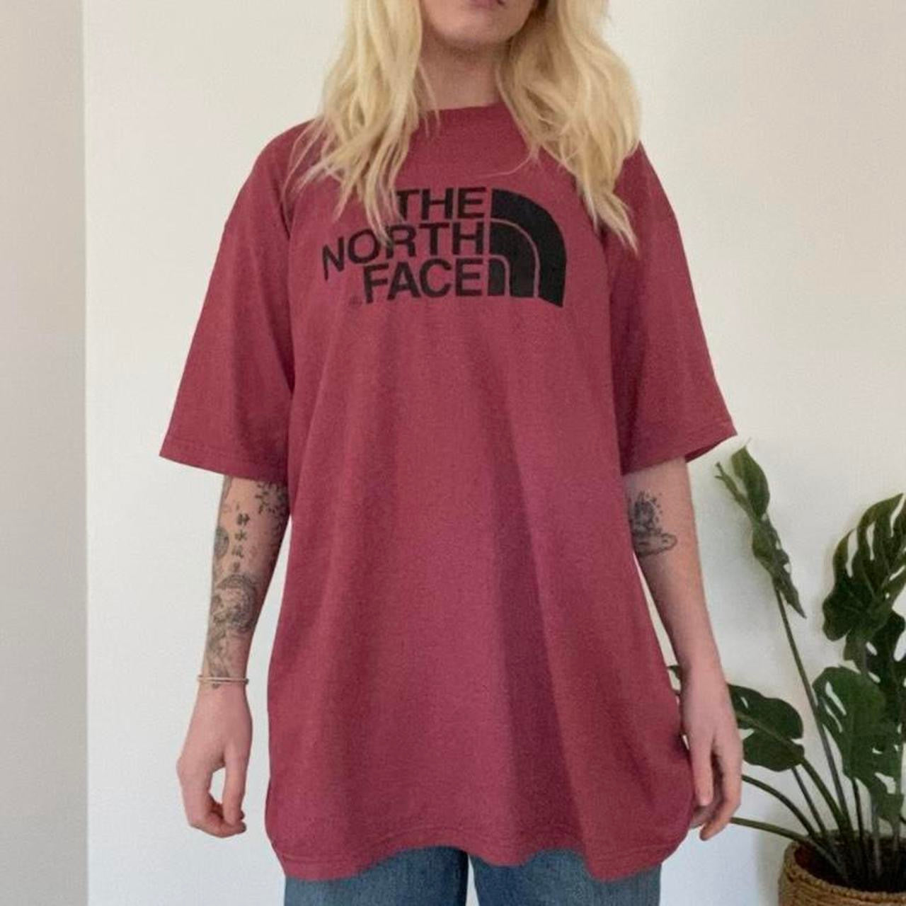 Vintage Burgundy North Face T-shirt