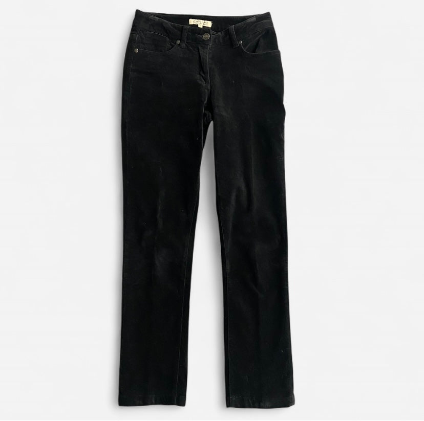 Vintage Black velvet mid rise straight leg pants