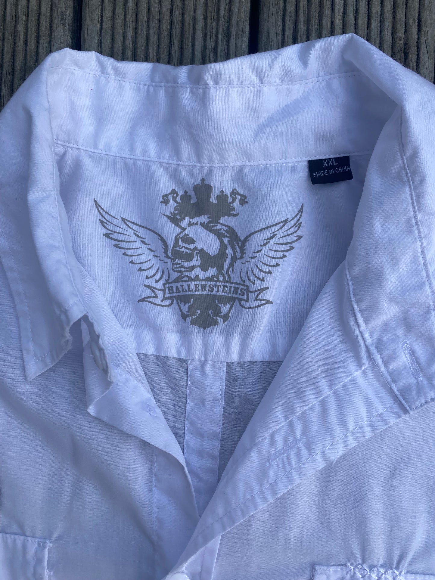 00s Hallensteins white button-up shirt