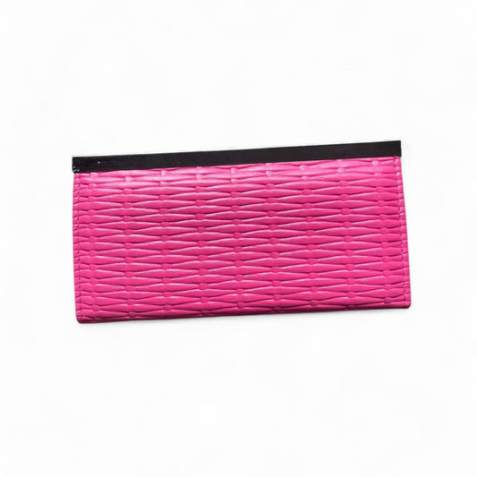Y2K Hot pink woven leather clutch purse/wallet