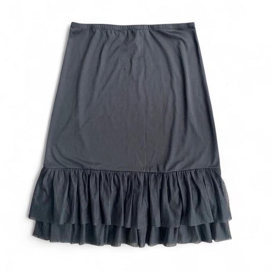 Vintage 90s Black maxi tulle ruffle skirt