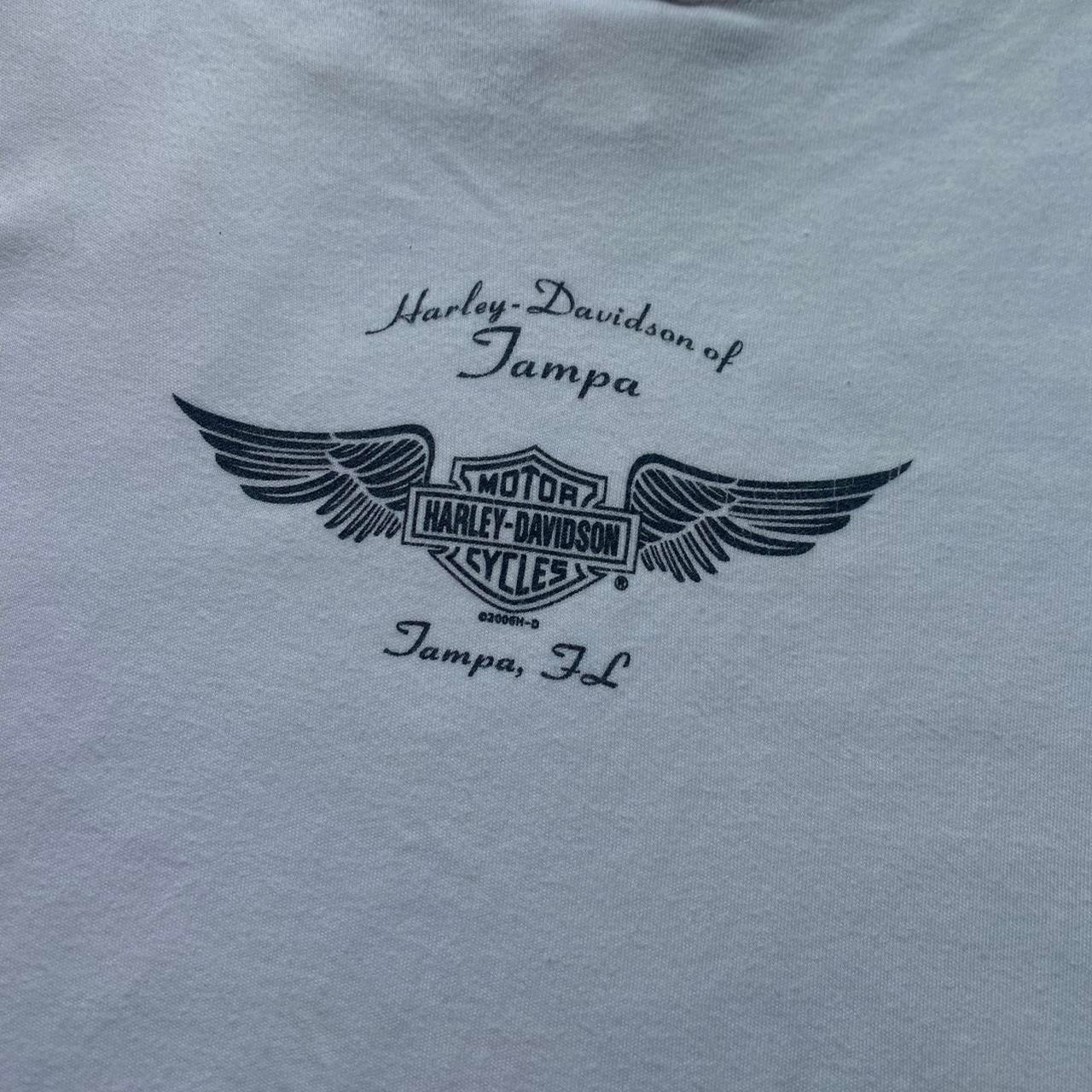 Vintage White graphic Harley Davidson top