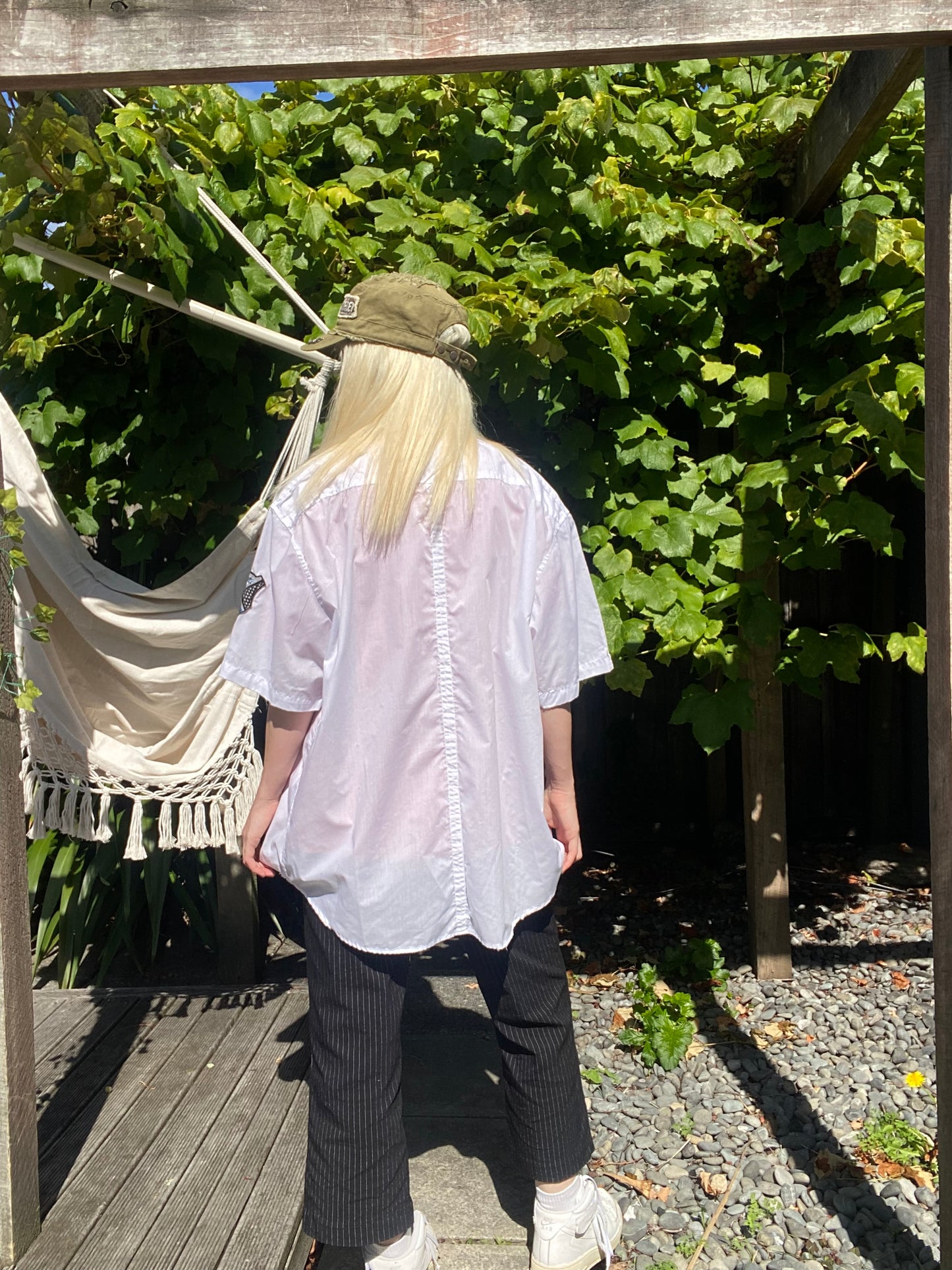 00s Hallensteins white button-up shirt