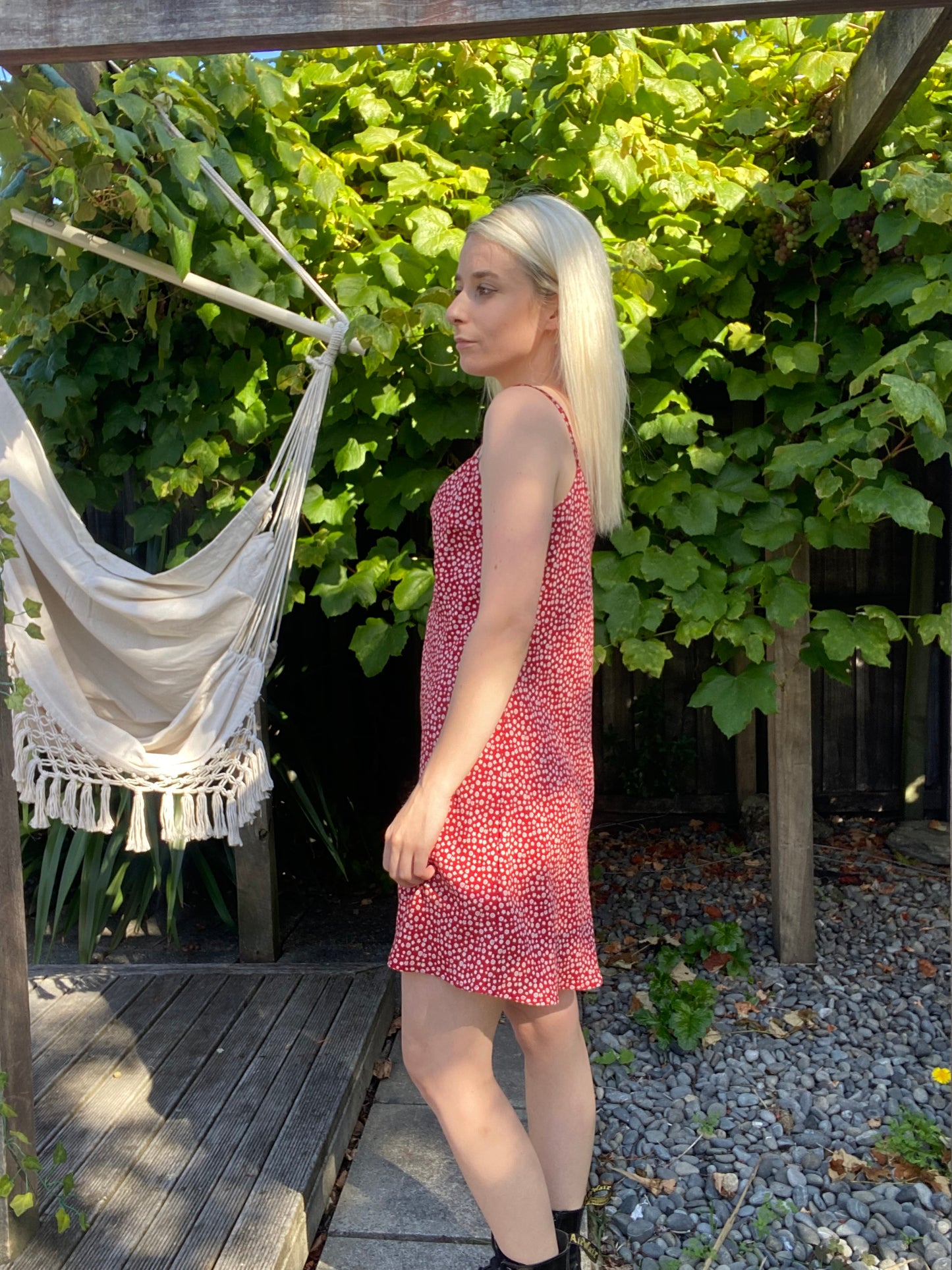 Cute Red and white mini floral dress