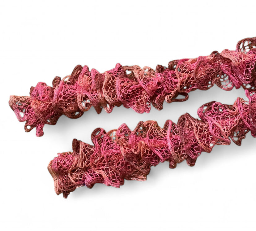 Y2K Pink ruffle scarf