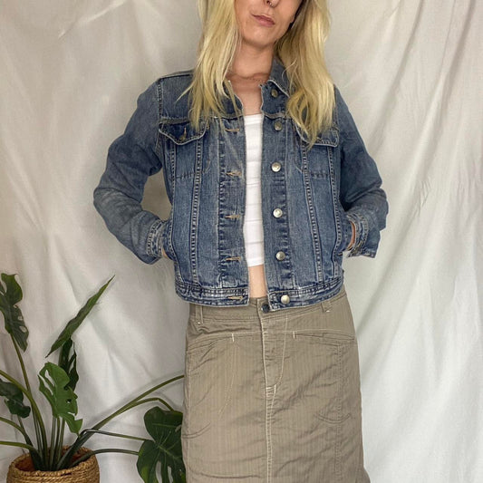 00s style denim fitted jacket