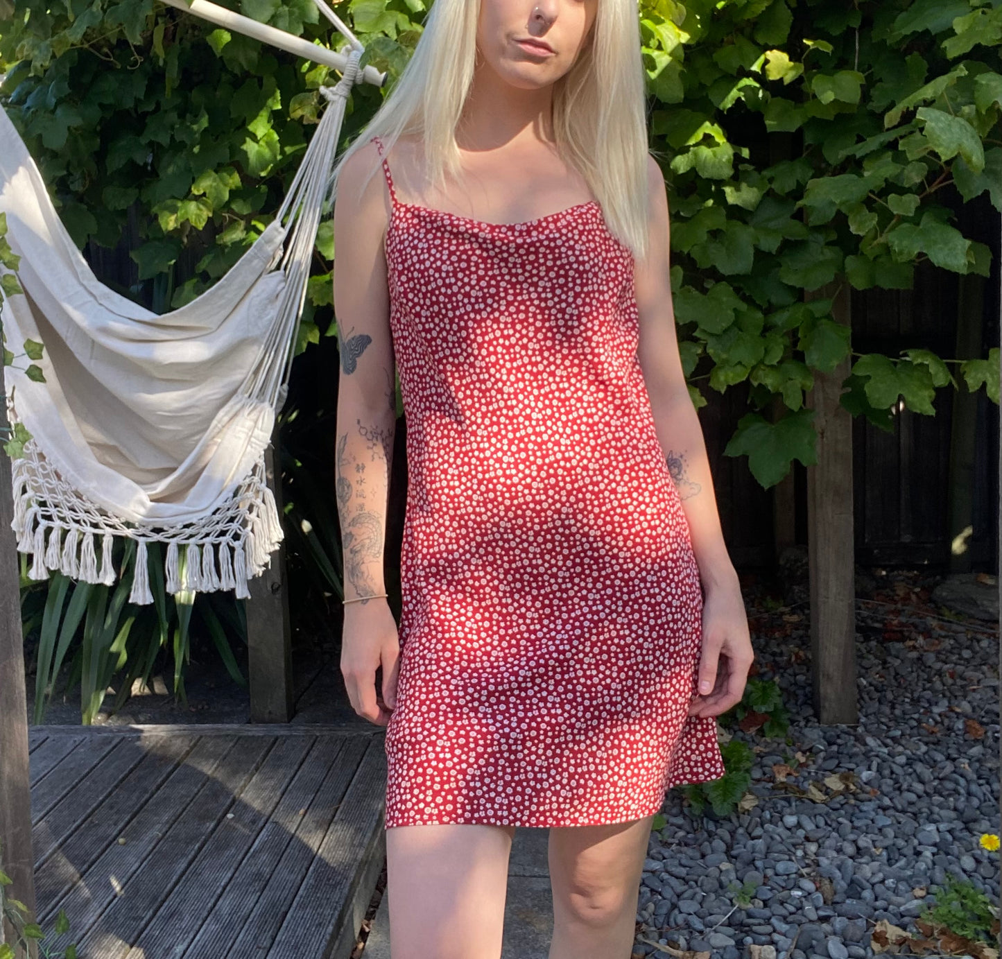 Cute Red and white mini floral dress