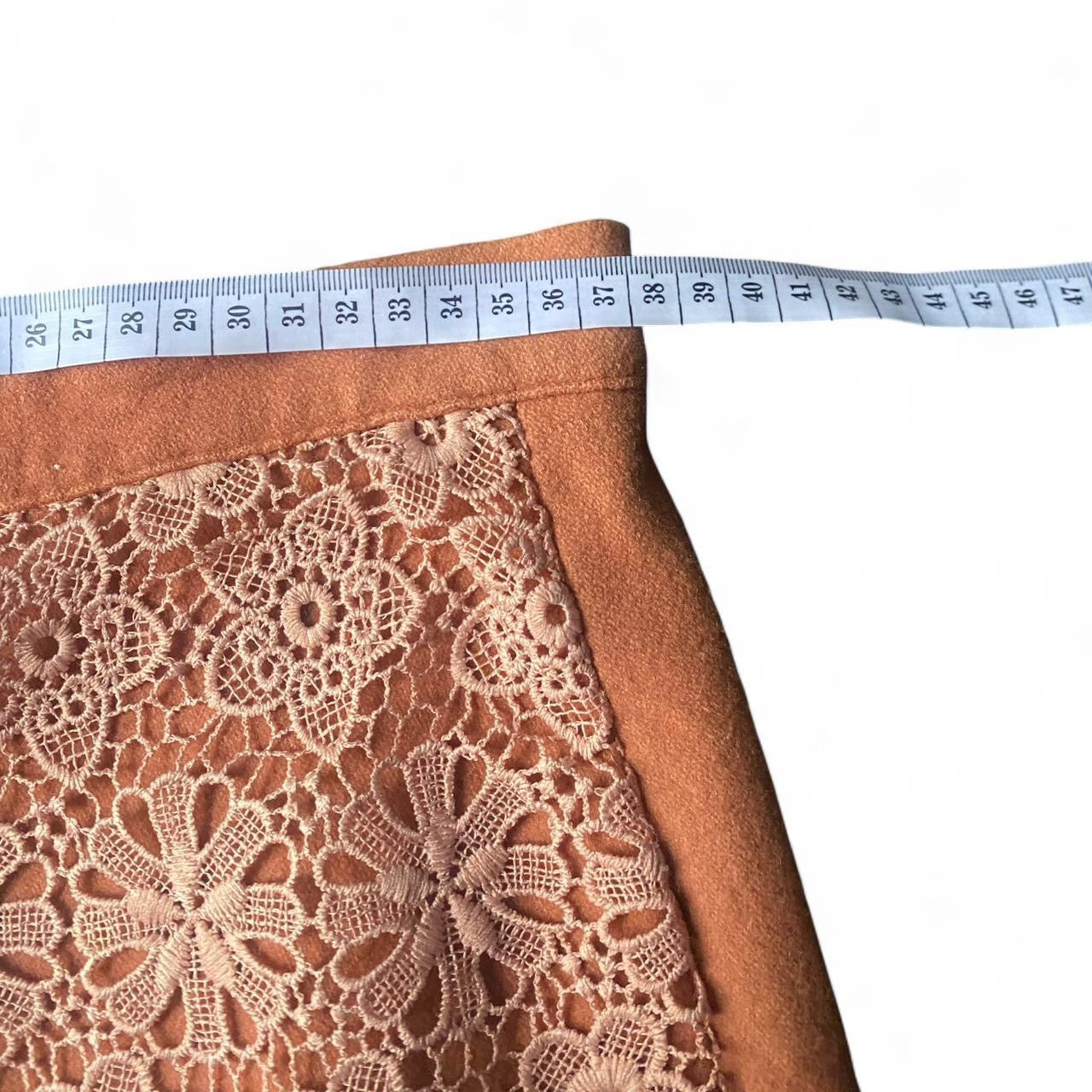 Cute Orange boho crochet mini skirt