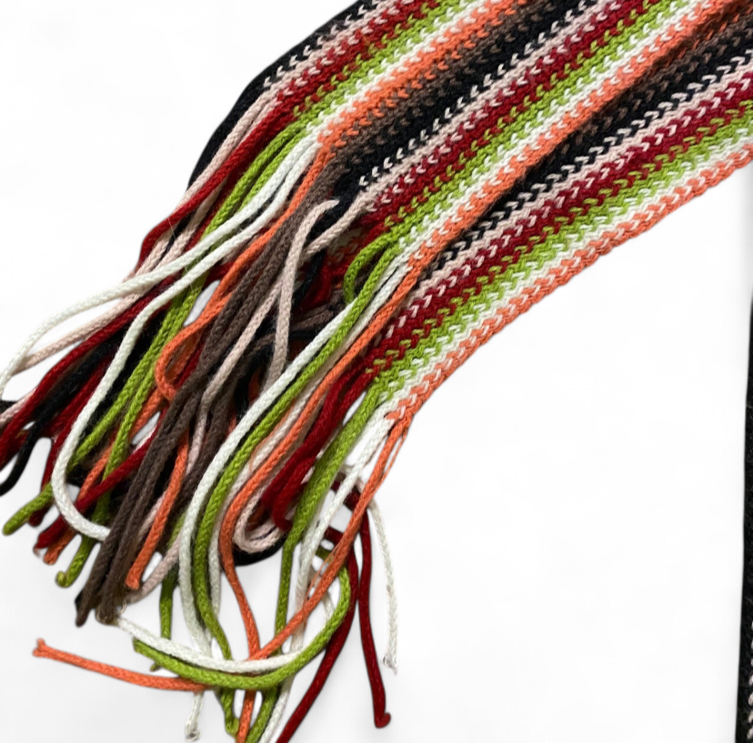 Y2K Striped Knit Scarf