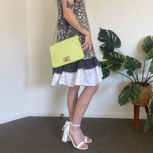 Y2K Green fairy shoulder bag with gold chain