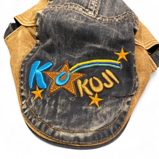Ku Kuji denim baseball style flat cap