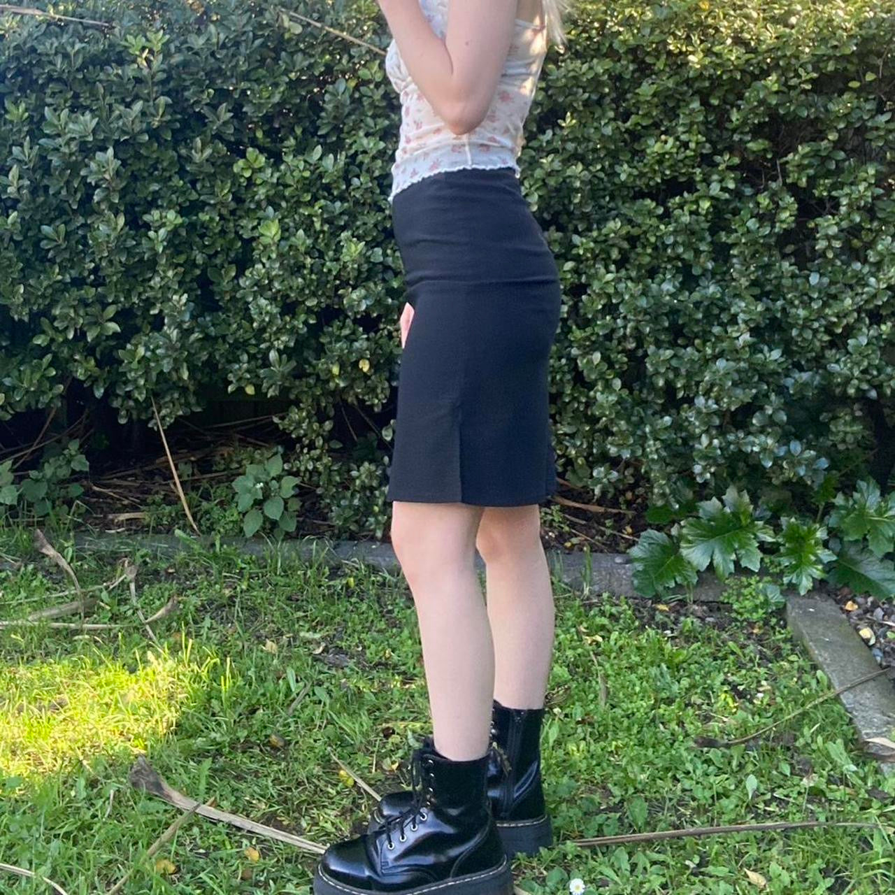 Vintage 90's black bodycon midi skirt