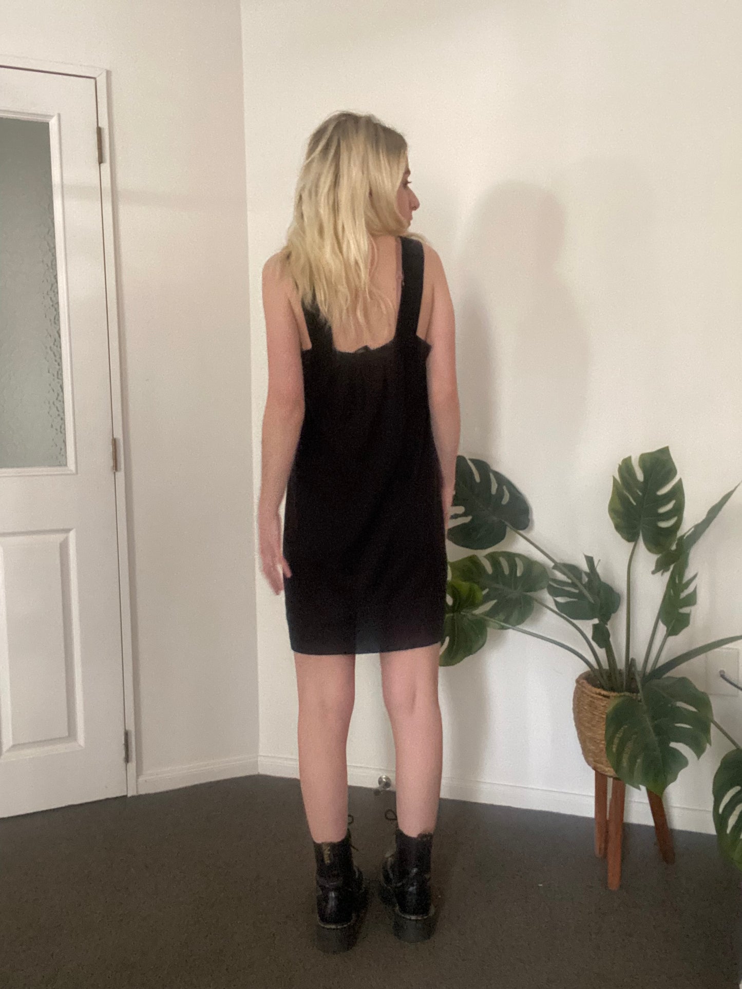 Black Topshop button knit dress