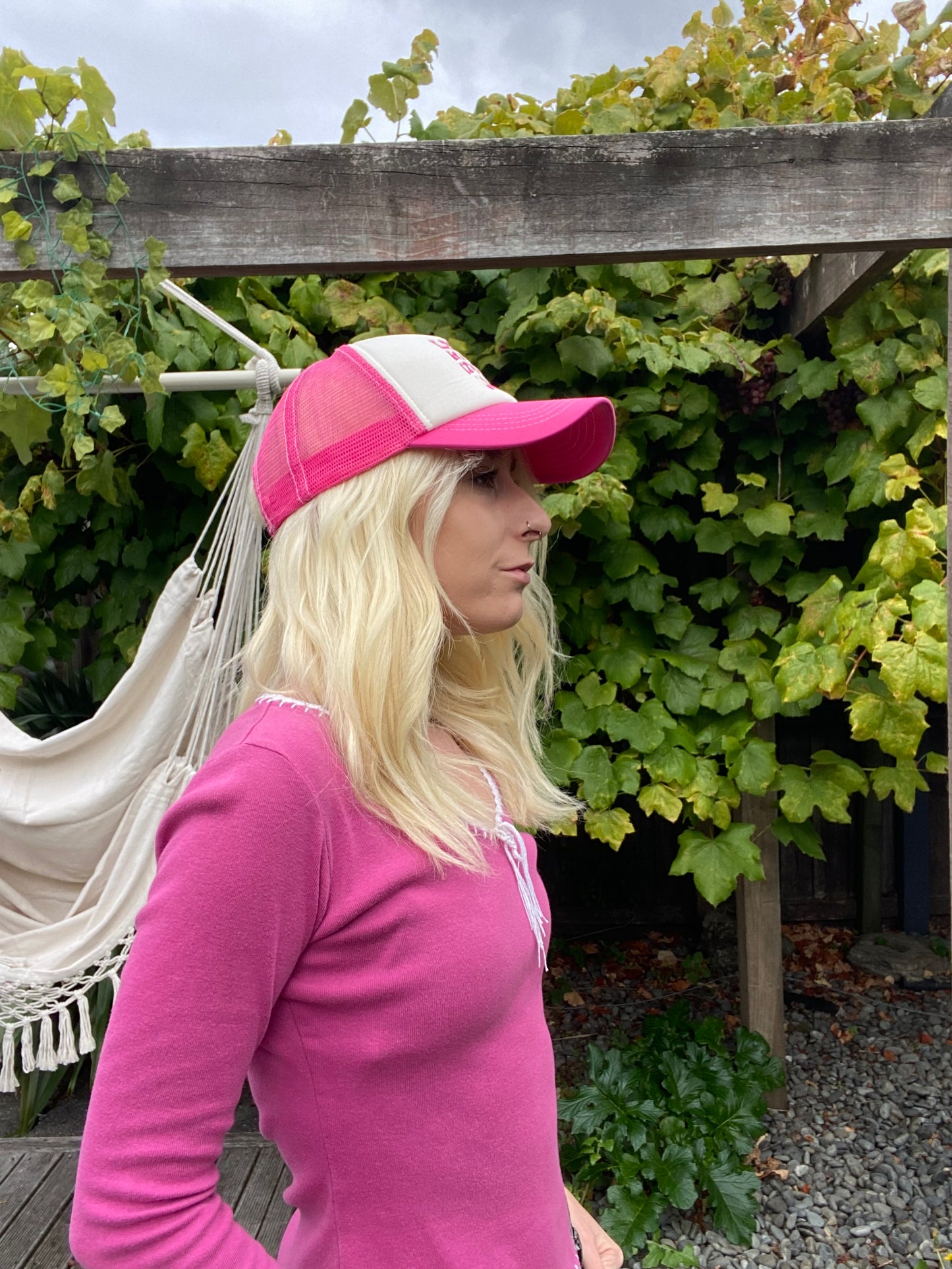 Cute Pink and White Trucker Cap!