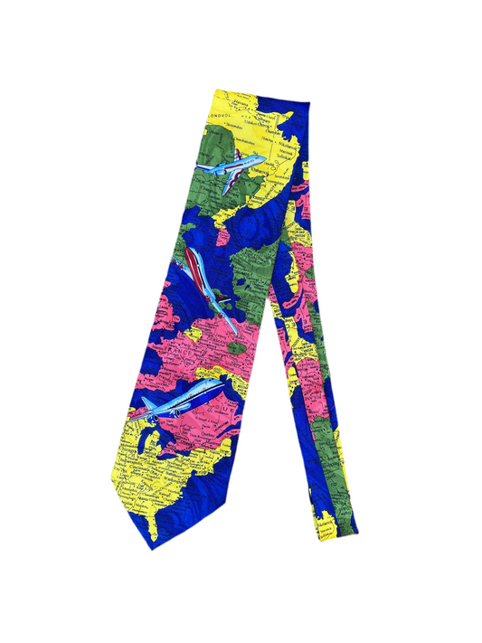 The coolest Vintage map silk tie!