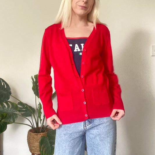 Cute red knit Cardi