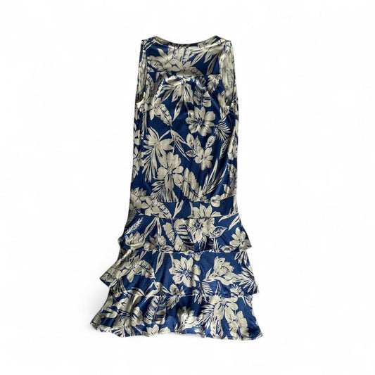 Blue/White floral ruffle summer dress