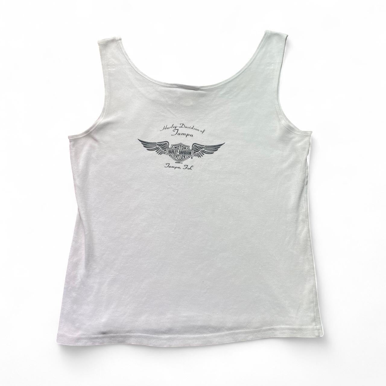 Vintage White graphic Harley Davidson top