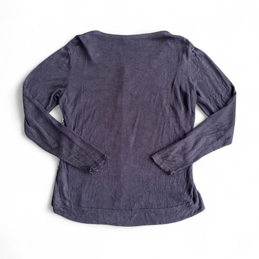 Navy velvet floral button up cardigan