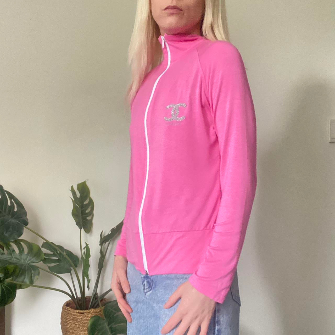 Y2K Chanel Pink lightweight zip up jacket