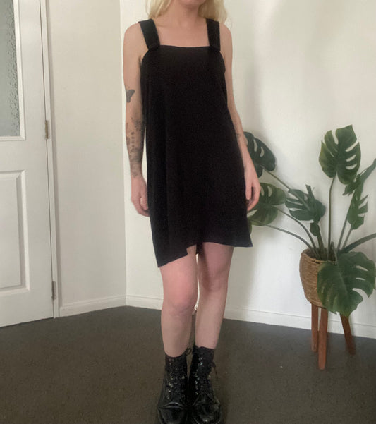 Black Topshop button knit dress